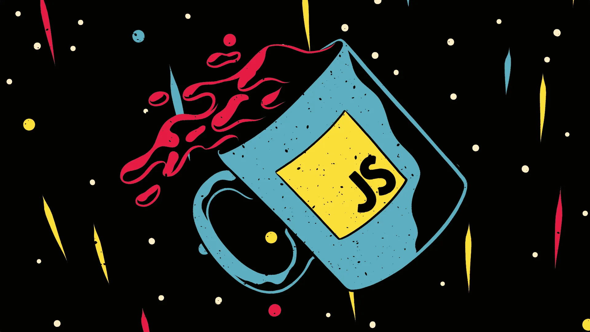 taza de colores con el logo de JavaScript